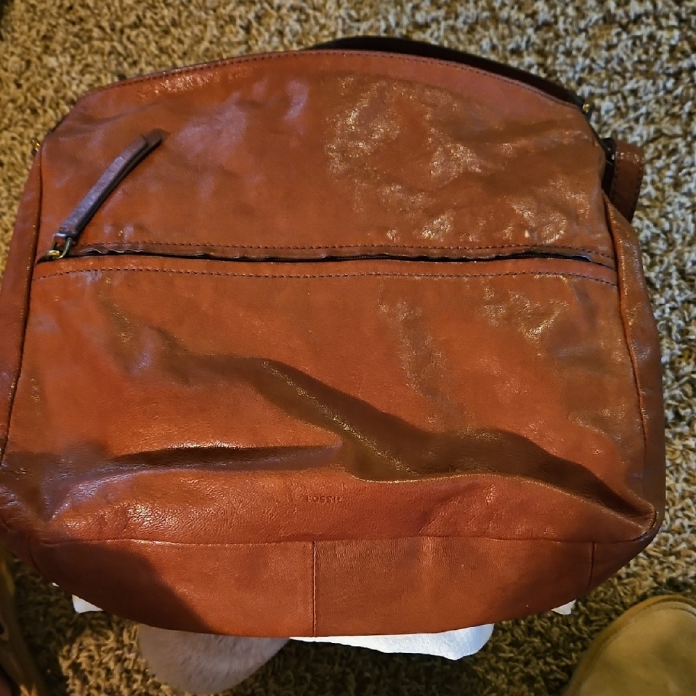 Vintage Fossil Leather Crossbody Bag in Brown. Some Wear See Pic